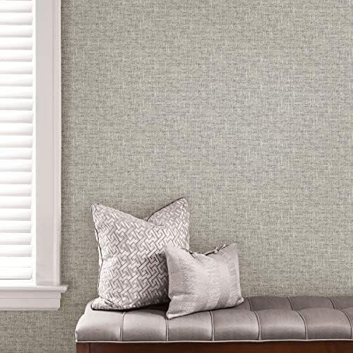 NuWallpaper NU2873 Poplin Texture Peel & Stick Duvar Kağıdı, Gri - Görsel 3