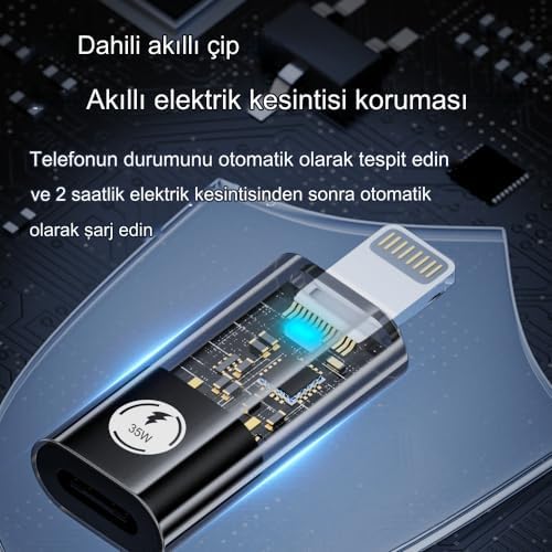 PD 35W Lightning to Type C Çevirici Dönüştürücü Yuva Çevirici Hızlı Şarj ve Veri Aktarımı OTGSL