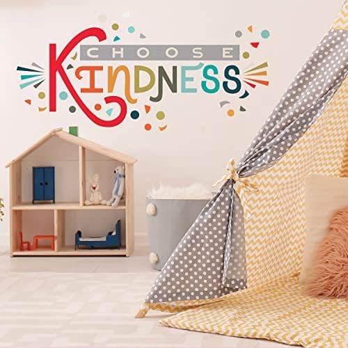 RMK5329GM Rainbow Choose Kindness Giant Peel and Stick Duvar Çıkartmaları, kırmızı, Turuncu, Camgöbeği - Görsel 2