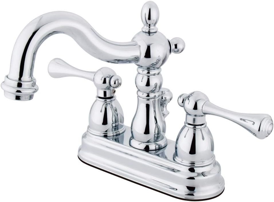Brass KS1601BL Heritage Merkez Seti Pirinç Açılır Lavabo Bataryası, Krom - Görsel 3