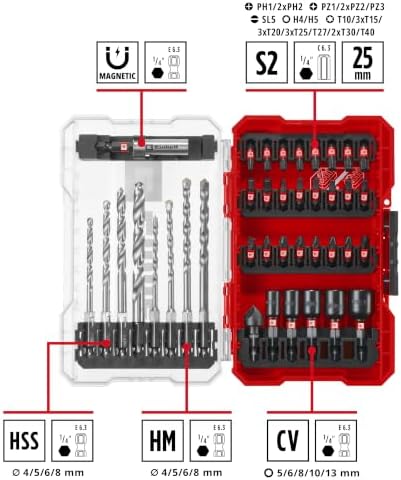 Orijinal M-CASE 39-Parça Darbeye Dayanıklı Uç Seti (25 mm Uçlar, Metal Matkap Uçları, Çok Amaçlı Matkap Uçları, 60 mm Uç Tutucu, Lokma Anahtar, Havşa Ucu, Saklama Kutusu Dahil) - 49108763 - Görsel 3