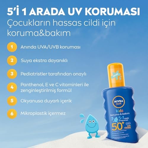 Alternative view of SUN SPF50+ Çocuklar İçin Yüksek Güneş Koruyucu Vücut Spreyi 200ml,Ekstra Suya Dayanıklı,E&C Vitamini
