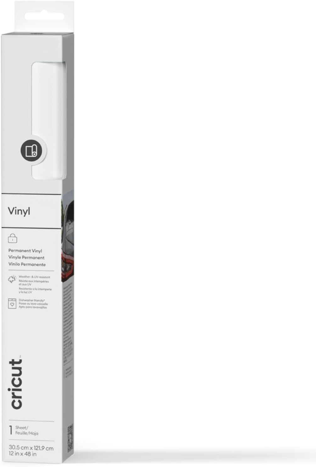 Premium vinil, kalıcı, 30 x 120 cm, beyaz