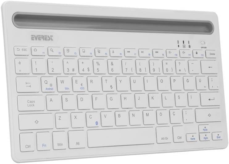 EVEREST KB-BT82 Q Kablosuz Beyaz/Gümüş Mac/Win//Ios Uyumlu Bluetooth Ultra İnce - Görsel 3