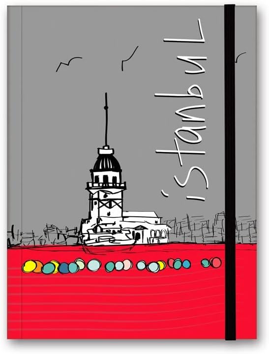 Alternative view of Renkli İstanbul Defter Çizgili Lastikli Kız Kulesi