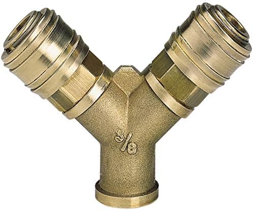 Alternative view of Orijinal  Çift Girişli Basınçlı Hava Çıkış Borusu C. R3/8" (Kompresör Aksesuarı, 2'li hava dağıtıcı, 2x hızlı bağlantı, pirinçten) - 4139680