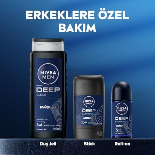 Alternative view of MEN Erkek Roll on Deodorant Deep Dimension 50 ml,72 Saat Ter ve Ter Kokusuna Karşı Koruma,Maskülen Ferah Koku,Aktif Karbon,Yapışkan His Bırakmaz