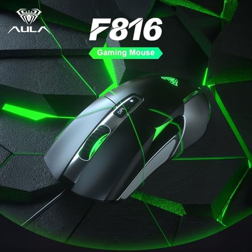 Aula F816 RGB Efektli 12800DPI Kablolu Optik Gaming Oyuncu Mouse - Görsel 3