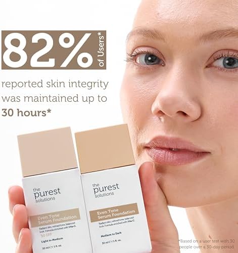 The Purest Solutions Cilt Tonu Eşitleyici & Leke Karşıtı Serum Fondöten SPF 50, 30 Mililitre – Açık/Orta Ton