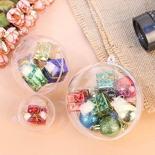 20 Adet 80 mm Süs Topları Noel Dekorasyon Topları, Şeffaf Plastik Doldurulabilir Süs Topu, Noel için Kendin Yap Şeffaf Plastik Toplar, Yeni Yıl Hediyesi, Düğün Ev Dekoru (7,8 cm)