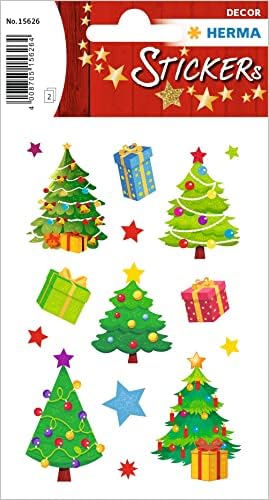 15626 çıkartma Noel ağacı kağıt, kendinden yapışkanlı, kalıcı, 2 yaprak / 30 çıkartma