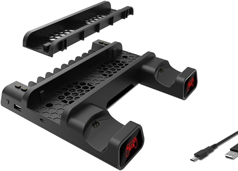 PS4 Pro ve Slim İçin Fanlı Dikey Soğutucu ve Kol Şarj Edici Organizatör Stand TP4-882 - Görsel 3