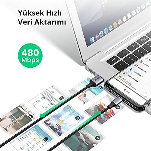 Alternative view of Örgülü Micro-USB & USB-A Data ve Şarj Kablosu, 1 Metre, Beyaz