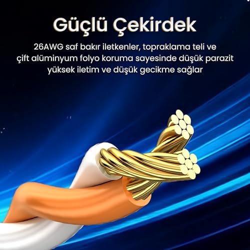 CAT7 10Gbps Gigabit 600Mhz FTP Flat Ethernet Kablosu 10 Metre - Görsel 3