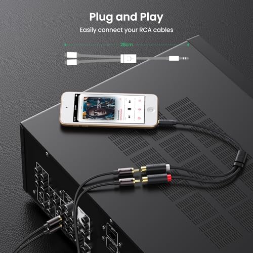 3.5mm Erkek - 2 RCA Dişi Jaklı Ses Kablosu Y Adaptörü Altın Kaplama Kulaklık Kablosu, 25cm, 10547