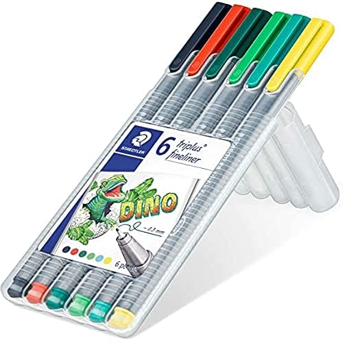 334 SB6CS10 Triplus Fineliner Dino 0.3 mm 6'lı Set Karışık Renk
