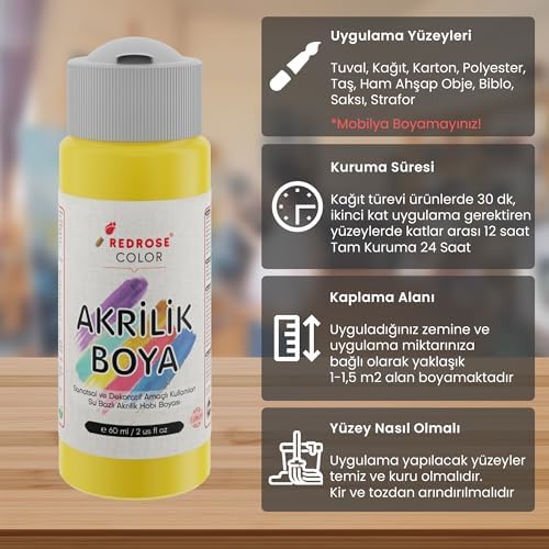 Sarı Akrilik Boya 60ml