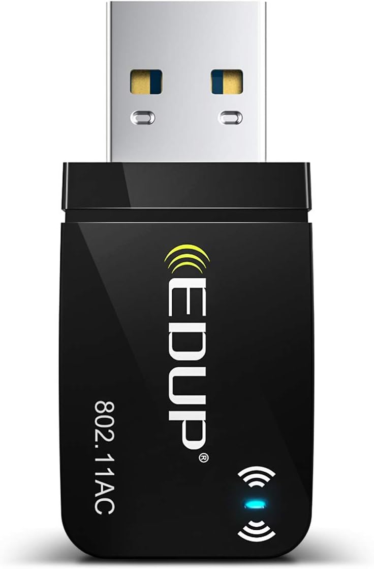 Alternative view of AC 1300 Mbit/s USB WLAN Adaptörü, Çift Bant WiFi Stick 2.4G/5GHz USB3.0 Adaptör Kablosuz Ağ Alıcısı WiFi Dongle, Masaüstü Bilgisayar/Dizüstü Bilgisayar için, Windows 11/10/8.1/7/ Mac OS X