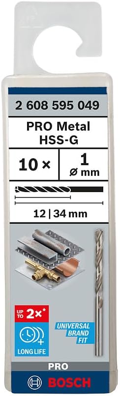 Profesyonel Metal Matkap Ucu HSS-G Bilenmiş (10 Adet, Ø 1 mm), Çap: 1/Toplam Uzunluk mm: 34 - Görsel 2