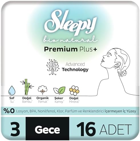 Bio Natural Premium Plus Hijyenik Ped Gece 16 Adet
