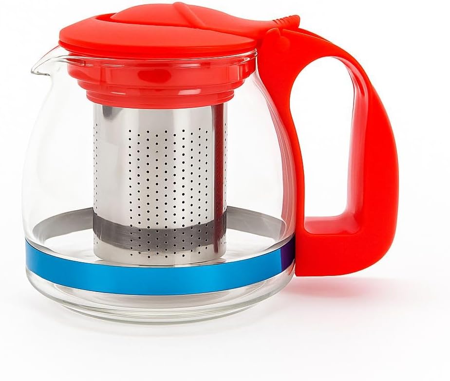 Alternative view of 700 Ml Süzgeçli Cam Çaydanlık Üstü Demlik Kırmızı