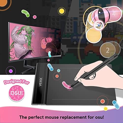 Veikk S640 6 x 4" 8192 Levels 5080 LPI Grafik Tablet + Kalem
