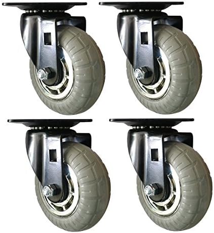 SHEPHERD donanım 8270E tasarım rulo 12,7 cm yumuşak kauçuk krom & Siyah Designer Caster, 4 adet