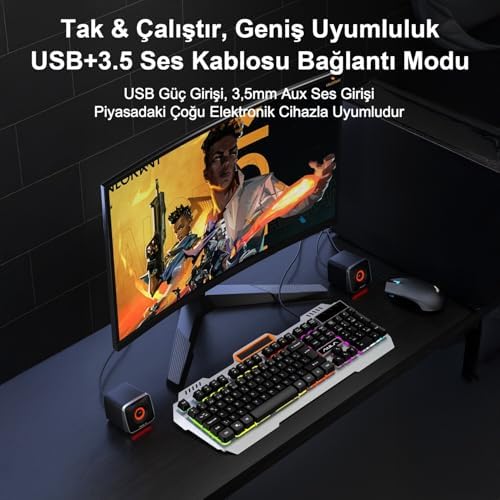 Alternative view of Aula A200 RGB Işıklı Masaüstü Gaming 3.5mm Bilgisayar Pc Hoparlörü
