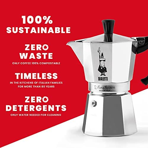 -: 3 Cups Ocak Üstü Espresso Pişirici - 130ml - Gümüş Renk - Alüminyum Gövde - Patentli Güvenlik Valfi - Tüm Ocak Türleri İçin Uygundur (İndüksiyon Hariç)