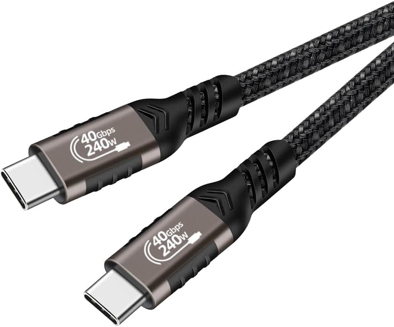 Alternative view of QG01 Type-C to Type-C USB4 PD Data Kablosu 240W 40Gbps 8K@60Hz 1 Metre Siyah