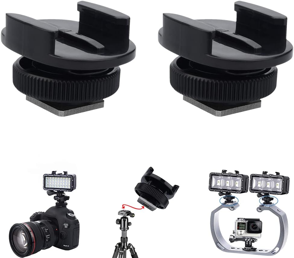 Alternative view of Suptig SLR Kamera Gopro Kamera Suptig Işık ve Diğer Aksiyon Kameraları için Montaj Işık Adaptörü Soğuk Ayakkabı Montaj Adaptörü (2'li Paket) Siyah
