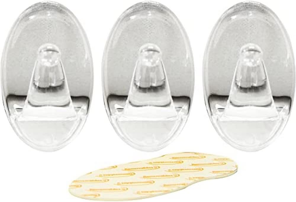 61318 3Pc Transparent Removable Adhesive Hook, Black - Görsel 3