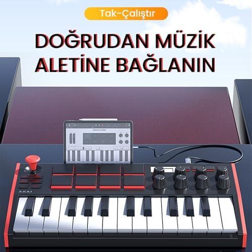 Alternative view of Lightning to MIDI USB-B iPad Uyumlu Müzik Enstrüman Kablosu