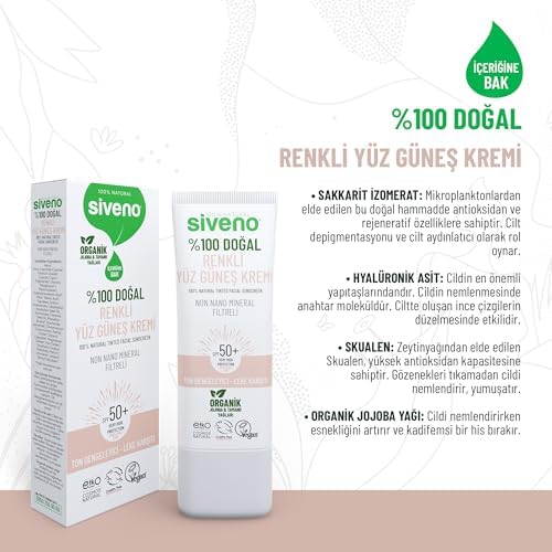 Alternative view of Siveno%100 Doğal Yüz Güneş Kremi Renkli Ton Eşitleyici Leke Karşıtı UVA UVB SPF 50+ 30 ml