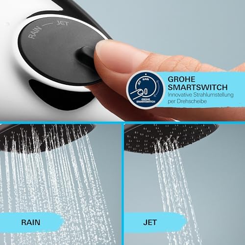 Comfort 110 El Duşu, 2 Akışlı (Yağmur & Jet), SmartSwitch, 110mm Kare Duş Başlığı, Düşmeye Dayanıklı Silikon Halka, Kireç Önleyici Sistem, Krom, 26397001