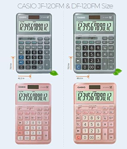 JF-120FM-PK Pembe 12 Hane Masa Üstü Hesap Makinesi