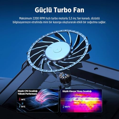 Alternative view of Yeti 2200RPM RGB Işıklı Led Display Gaming Laptop Notebook Soğutucu Stand