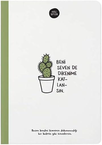 Alternative view of Hisli Şeyler 'Beni Seven Dikenime Katlansın' Çizgili Sert Kapak Defter, 14x20, 64 Yaprak