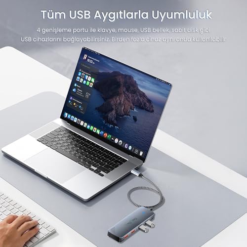 4 Portlu 10Gbps Type-C to 2*USB-A 2*Type-C USB 3.2 Gen2 USB Çoklayıcı Dönüştürücü Hub
