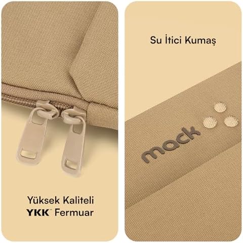 MACK MCE-1503 14.1" Eco Çevre Dostu 13-14 inç Yeni MacBook Pro için Kılıf, Aksesuar Bölmeli Laptop kılıfı, YKK Fermuarlı Notebook & Tablet kılıfı, Camel