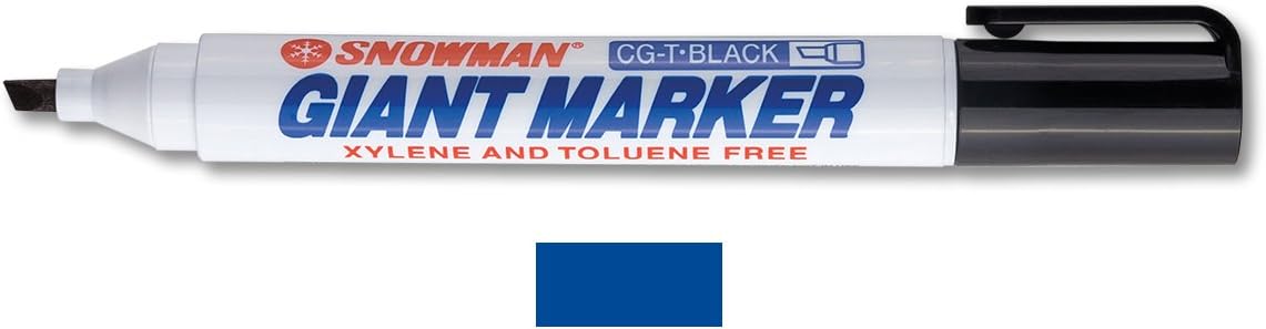 Snowman CG-12T M Kesik Uçlu Permanent Markör, Mavi
