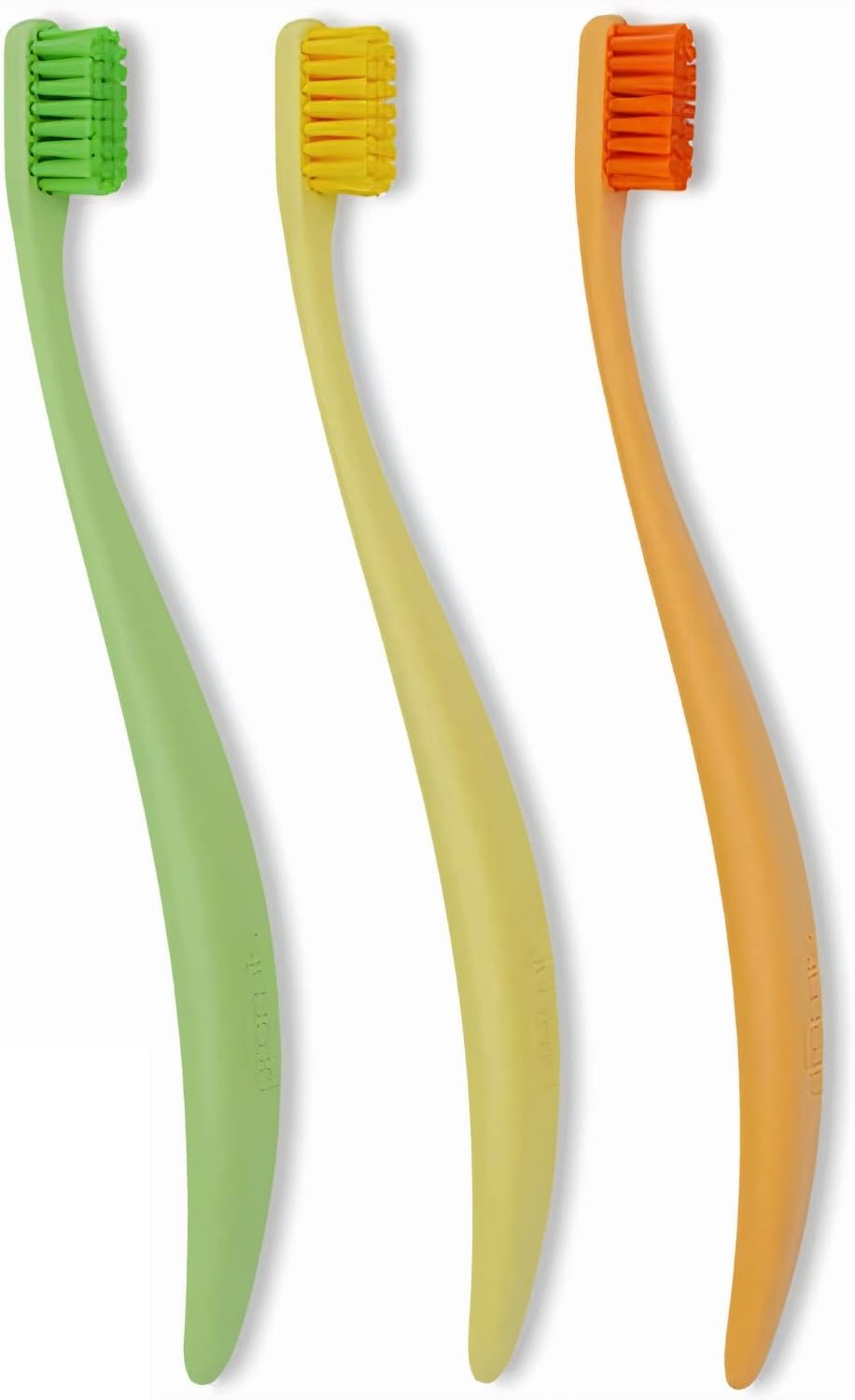 PROMIS Colored Bioplastik 3’lü Diş Fırça Seti – 6750 Yumuşak Kıl, Ergonomik Lignin Sap, Canlı Renkler, Antibakteriyel, İtalyan Tasarımı, Alman Üretimi