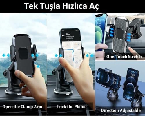 Alternative view of Hb-39 Premium Telefon Tutucu Araç İçi Telefon Tutucu Ayarlanabilir Cam ve Torpido Için Yüksek Kalite Tutucu Araba