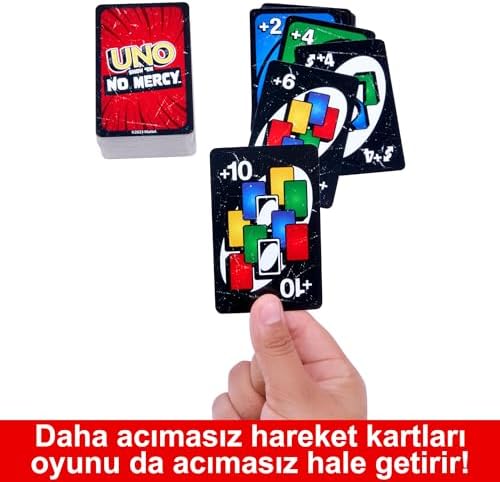Alternative view of No Mercy Kartlar Çocuklara, yetişkinlere, aileyle bir araya gelinen akşamlara, partilere ve seyahatlere yönelik UNO No Mercy Kart Oyunu HWV18