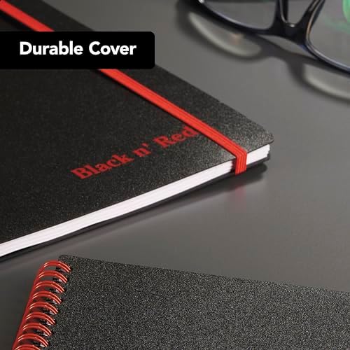 Alternative view of Black n' Red Defter, Ciltli, Premium Optik Kağıt, Scribzee Uygulaması Uyumlu, Çevre Dostu, Dayanıklı Spiral Cilt, 11" x 8", 70 Çift Taraflı Çizgili Sayfa, 1 Adet (1'li Paket) (K67030)