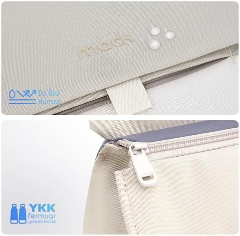 Zen Eco MCE-1305 Sırt Çantası - Çantası, Hırsızlığa Karşı Koruma, Küçük, Mini, 13-14 inç Laptop, Günlük ve İş Kullanımı, Şık Tasarım, Üniversite ve Okul İçin, Bej - Görsel 3