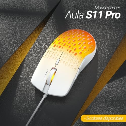 AULA S11 Pro 3600DPI RGB Optik Gaming Mouse, Turuncu - Görsel 3