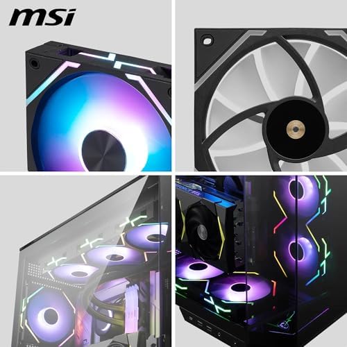 Alternative view of MSI MPG EZ120 ARGB Manyetik Daisy-Chain 120mm ARGB Kasa Fanı, Siyah, Patentli Manyetik Bağlantı Bloğu
