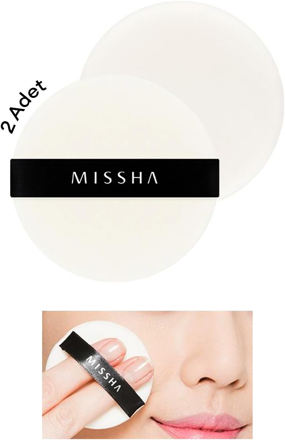Missha Compressed Flocking Puff (Yuvarlak) 2Adet