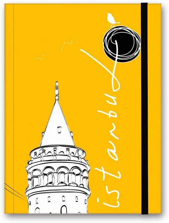 Renkli İstanbul Defter Çizgili Lastikli Galata